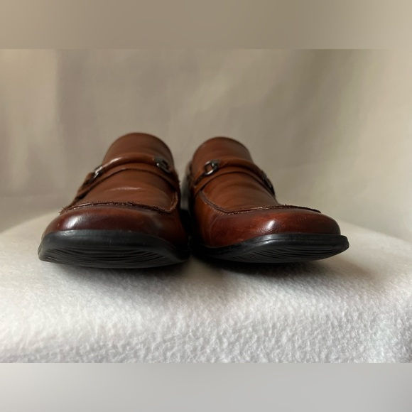 Steve Madden Size 10 1/2 Brown Leather Slip On Mens Shoes - Picture 2 of 16